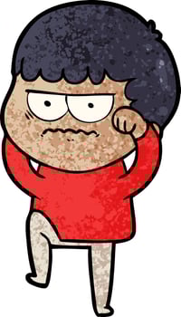 cartoon annoyed man vector