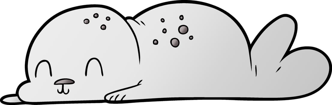 cute cartoon seal pup vector