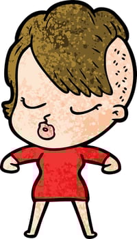 cartoon pretty hipster girl vector