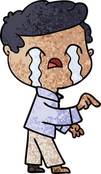 cartoon man crying vector