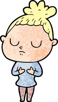 cartoon calm woman vector