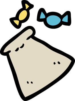 cartoon bag of candy vector