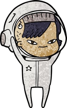 cartoon astronaut woman vector