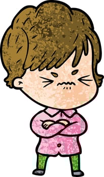 cartoon frustrated woman vector