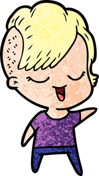 happy cartoon girl vector