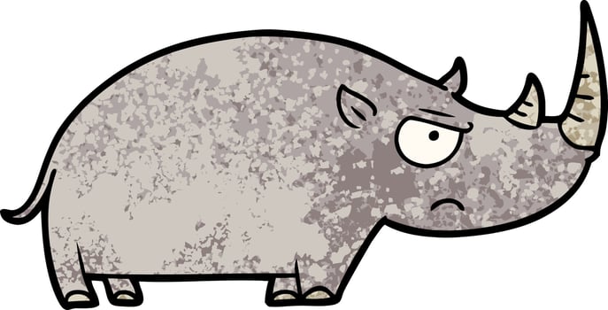 cartoon rhinoceros character vector