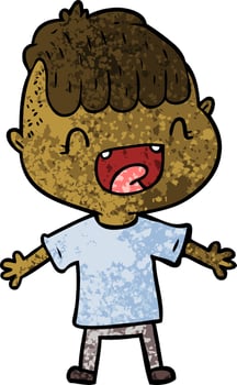 cartoon happy boy laughing vector