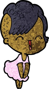 happy cartoon hipster girl vector