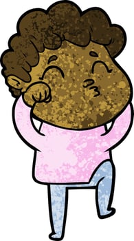 cartoon man pouting vector