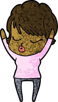 cartoon woman with eyes shut vector