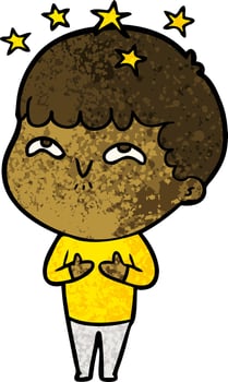 cartoon amazed boy vector