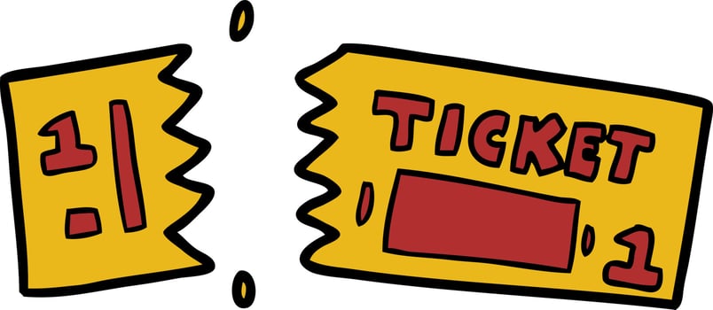 Vector cartoon ticket