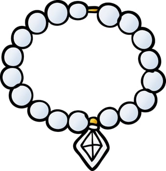 cartoon pearl necklace vector