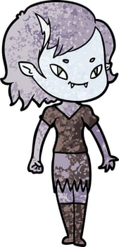 cartoon friendly vampire girl vector