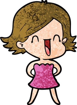 cartoon happy woman vector