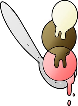 cartoon ice cream scoop vector