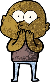 cartoon bald man staring vector