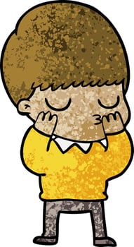 cartoon calm boy vector