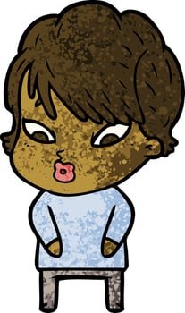 cartoon woman character vector