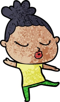 cartoon calm woman vector