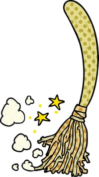 cartoon halloween witches broom vector
