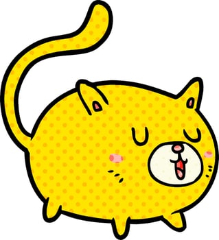cartoon happy cat vector