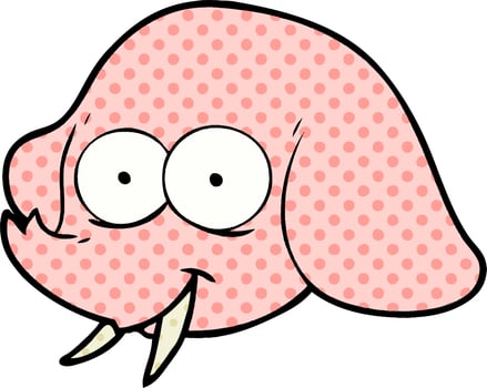 cartoon elephant face vector