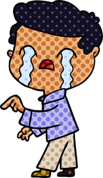 cartoon man crying vector