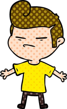 cartoon cool guy with fashion hair cut vector