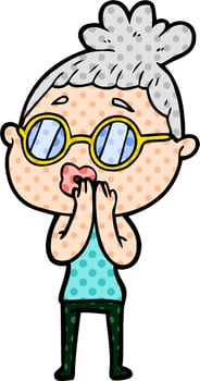 cartoon woman wearing spectacles vector