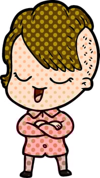 happy cartoon girl vector