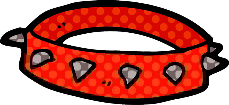 cartoon spiked dog collar vector