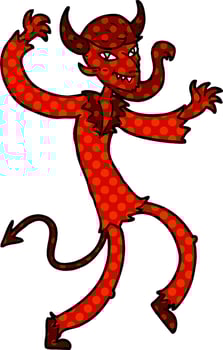 cartoon dancing devil vector