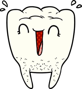 cartoon happy tooth vector