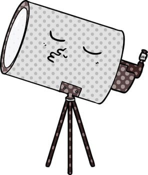 cartoon telescope with face vector