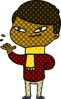 cartoon boy waving hi vector