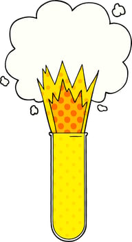 cartoon exploding chemicals in test tube vector