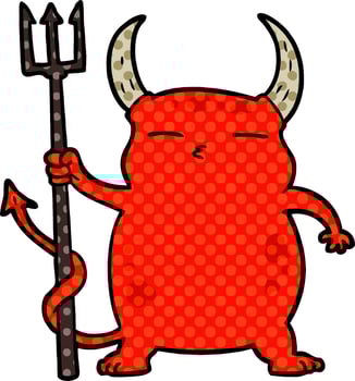 cartoon little devil vector