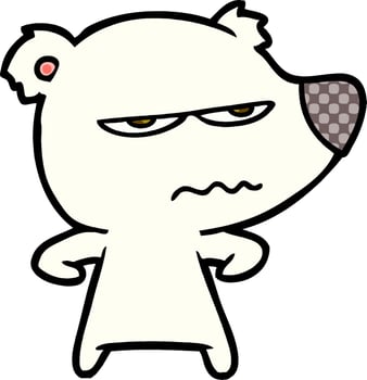 angry bear polar cartoon vector