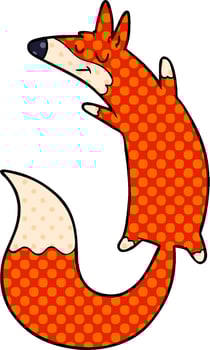 cartoon jumping fox vector