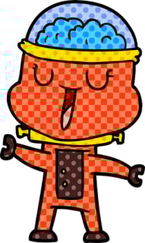 happy cartoon robot waving vector