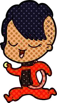 happy cartoon girl vector