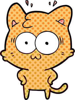 cartoon surprised cat vector