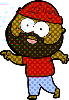 cartoon bearded man vector