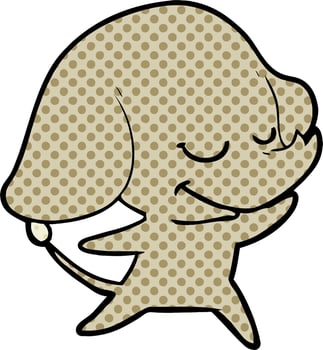cartoon smiling elephant vector
