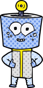 happy cartoon robot vector