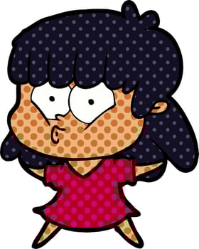 cartoon whistling girl vector