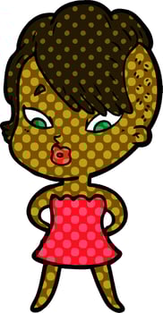 cartoon surprised girl vector