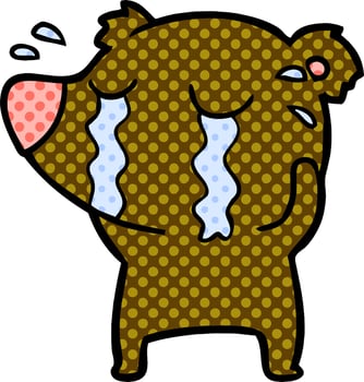 cartoon crying bear vector