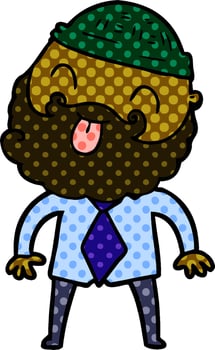 man with beard with hat and shirt vector